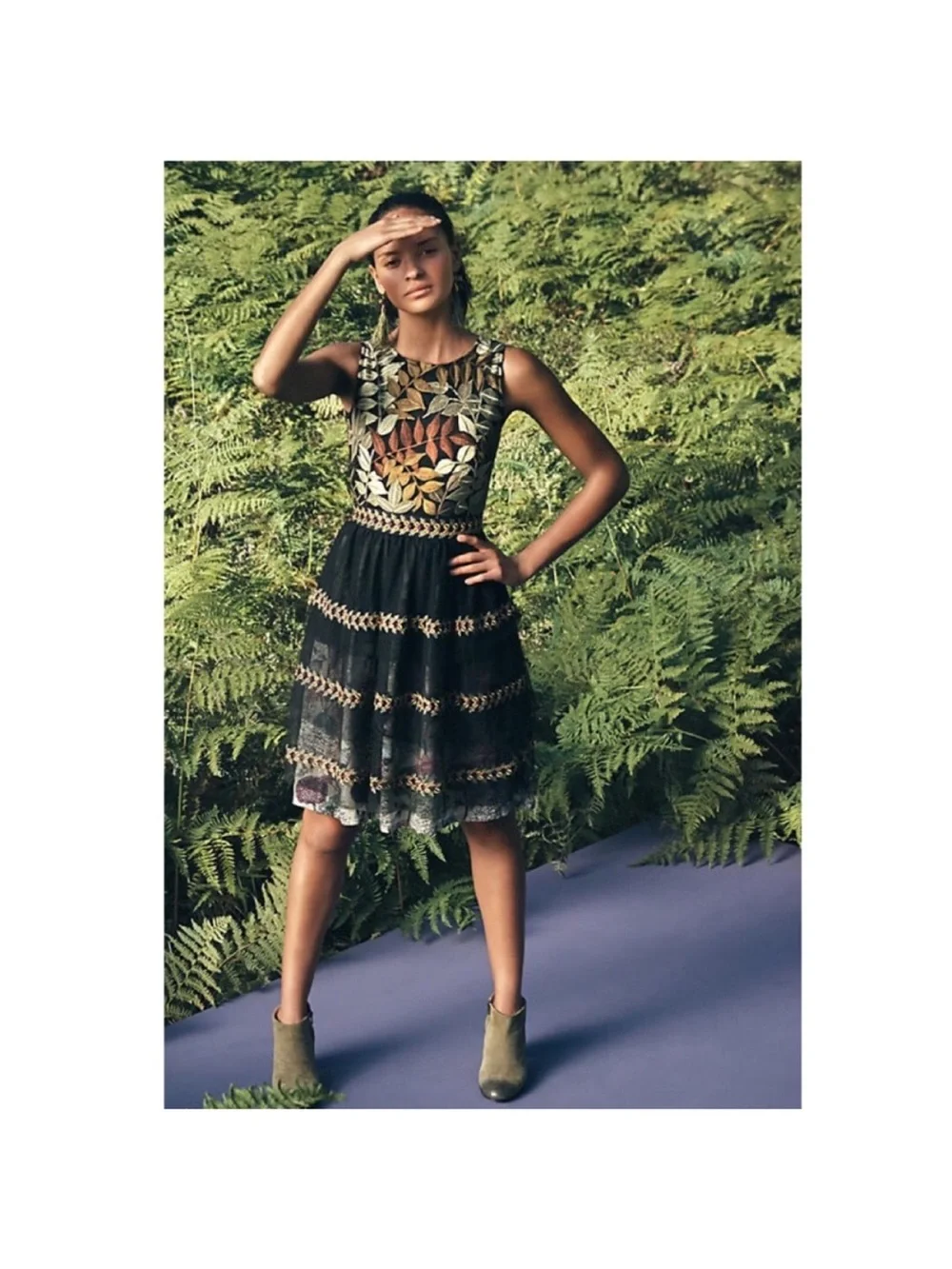 Anthropologie Varun Bahl Embroidered Vigne Dress - Picture 3 of 16